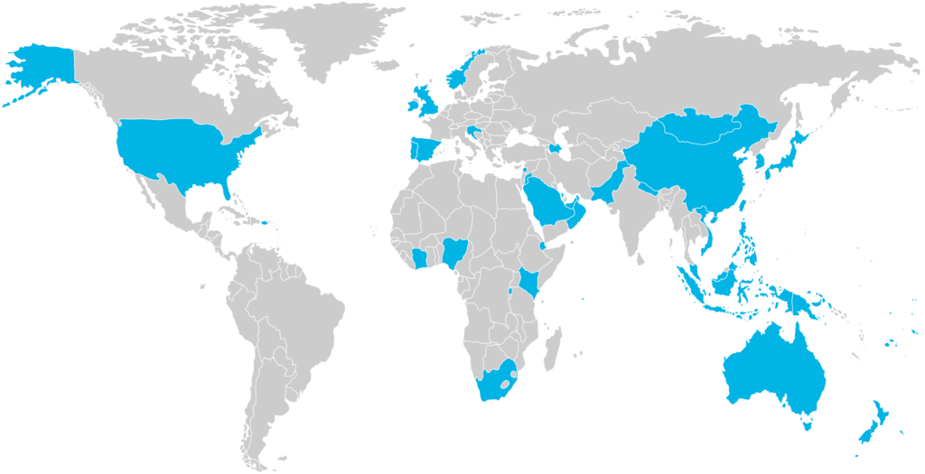 Airways International global and domestic customer map