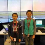 Two young boys in sim